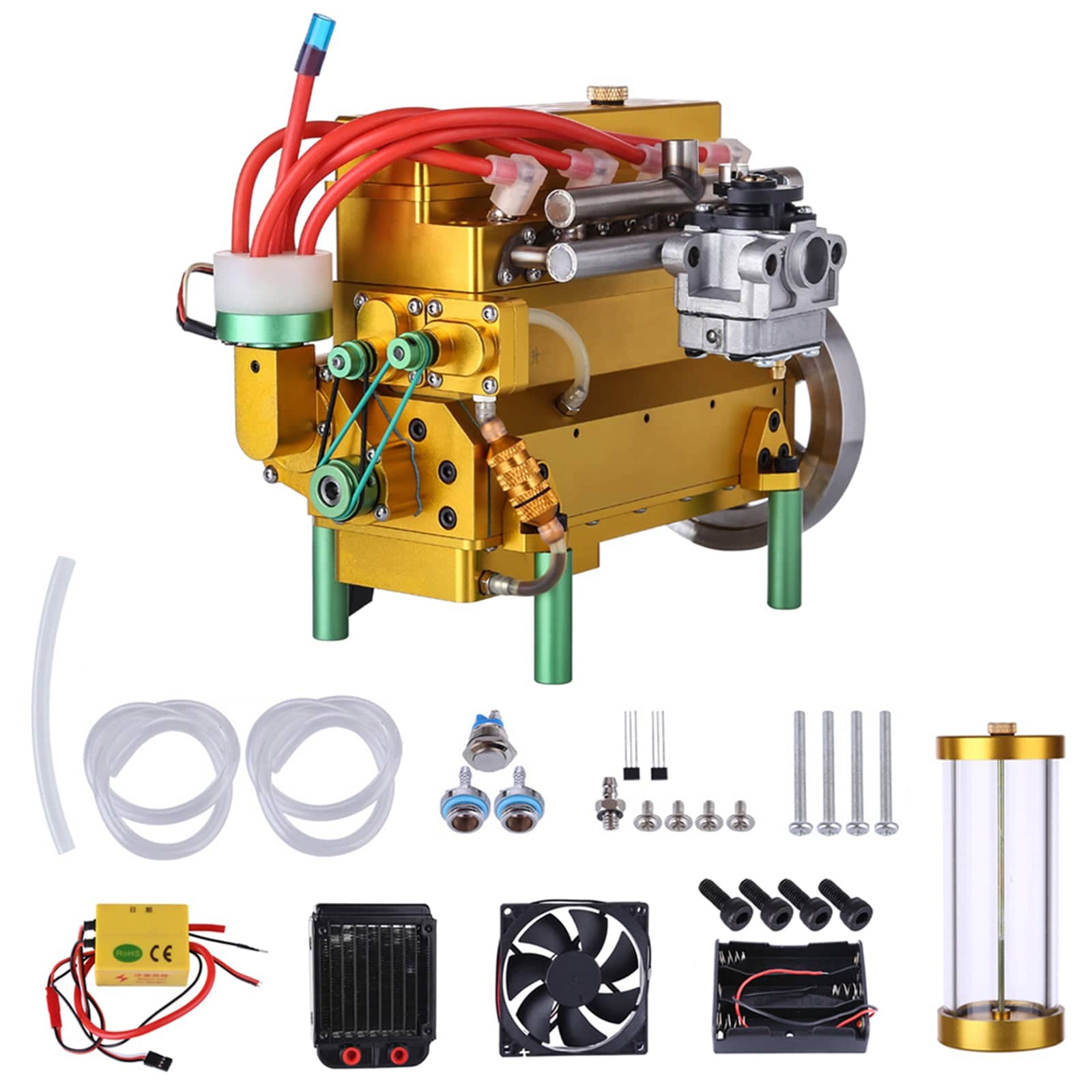 HelloWorld7-32cc Four-cylinder In-line Water-cooled Gasoline Engine for RC Car Ship
