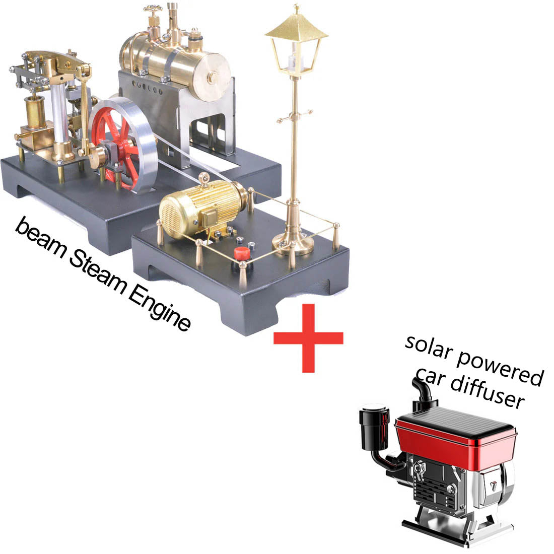 RETROL DIY Beam Steam Engine Model Kit with Boiler and Centrifugal Flyball Governor-helloworld7