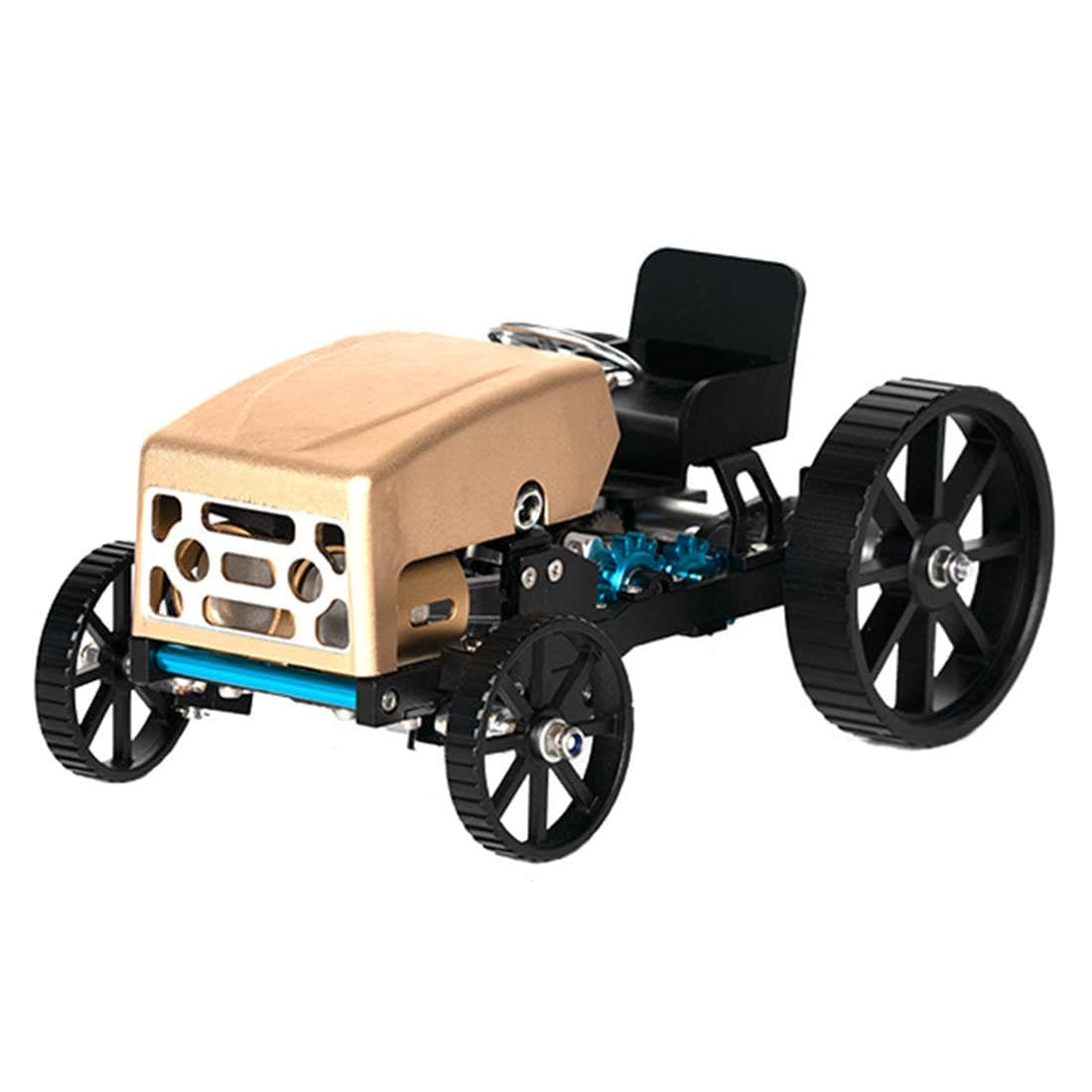 HelloWorld7-Teching Creative All-metal Retro Car Model High Challenge Assembled Electric Model Kit