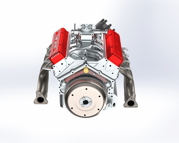 HelloWorld7-CISON Gasoline OHV V8 Small-block Engine Model Kits 4-Stroke 44cc Water-Cooled 1/6