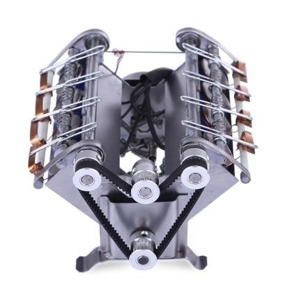 Metal V8 Electromagnetic Engine Model High Speed Solenoid Motor STEM Science Gift-helloworld7