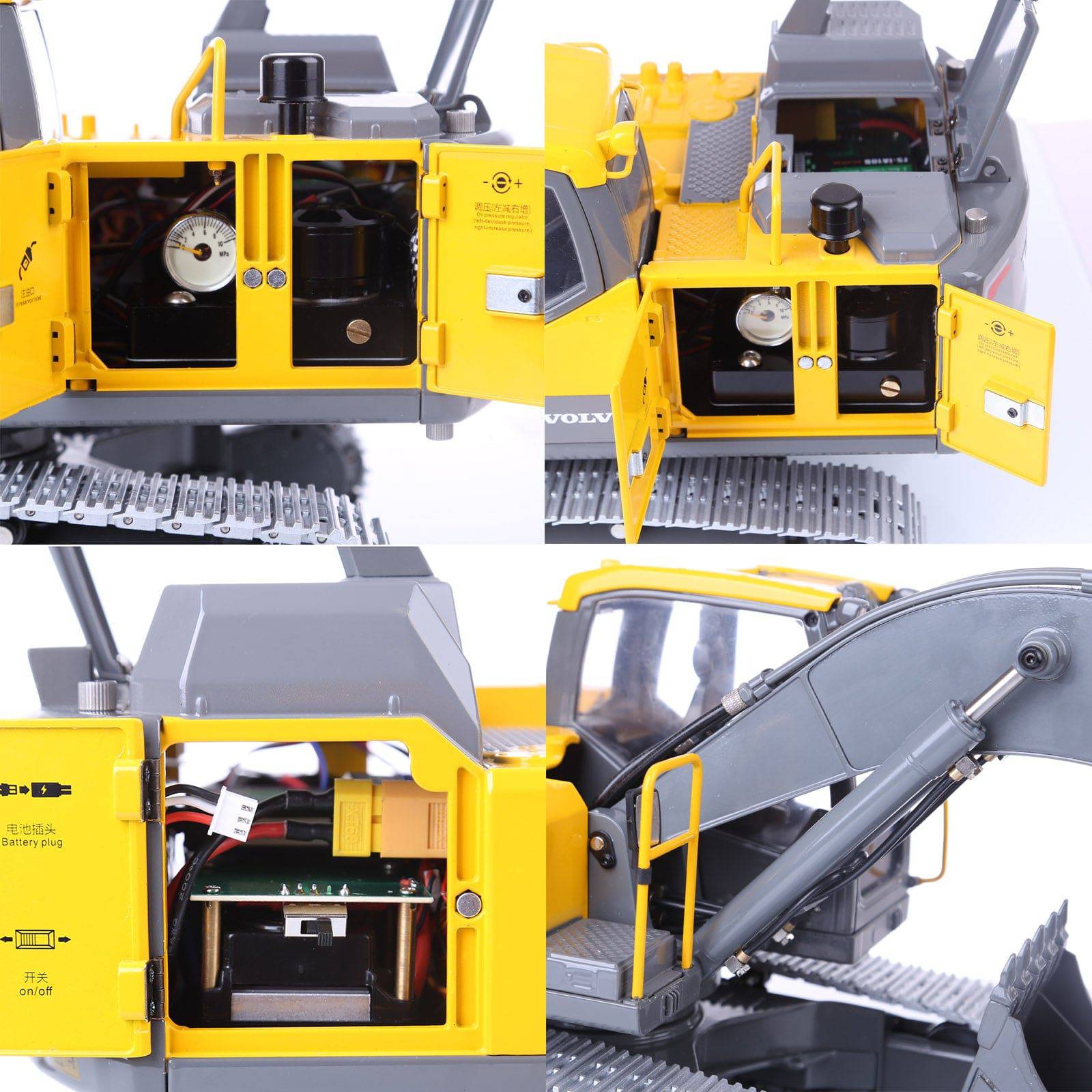 1/14 Scale RC Hydraulic Excavator Heavy Duty All Metal 24CH Construction Vehicle RTR Model