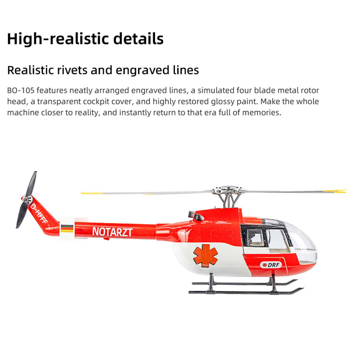 FLYWING BO105 470 Size Scale GPS RC Helicopter RTF H1 Flight Controller Brushless Motor-helloworld7