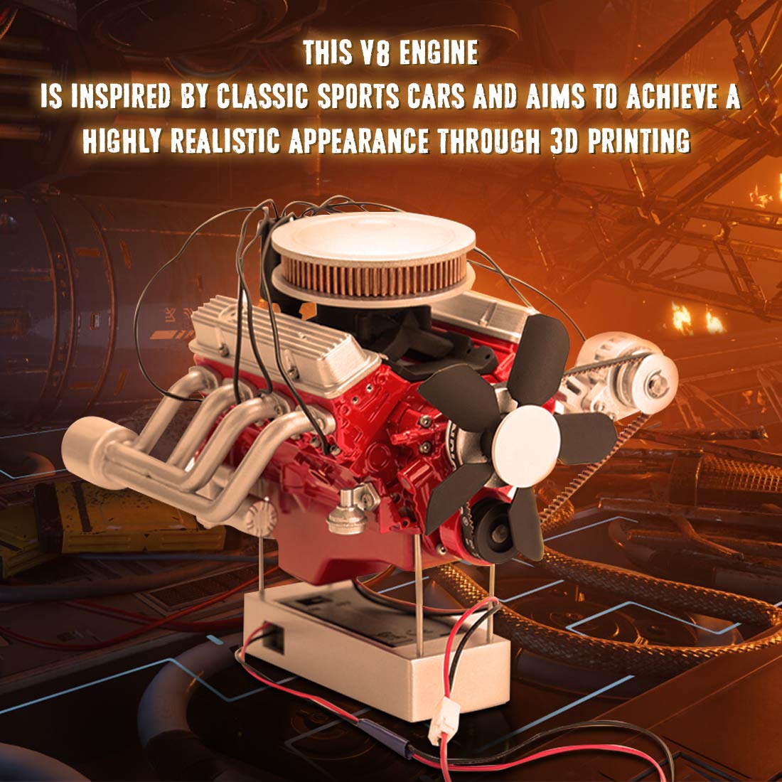 HelloWorld7-ENJOMOR 1/6 Scale Big Block V8 Engine Kits That Works Fully 3D Printed