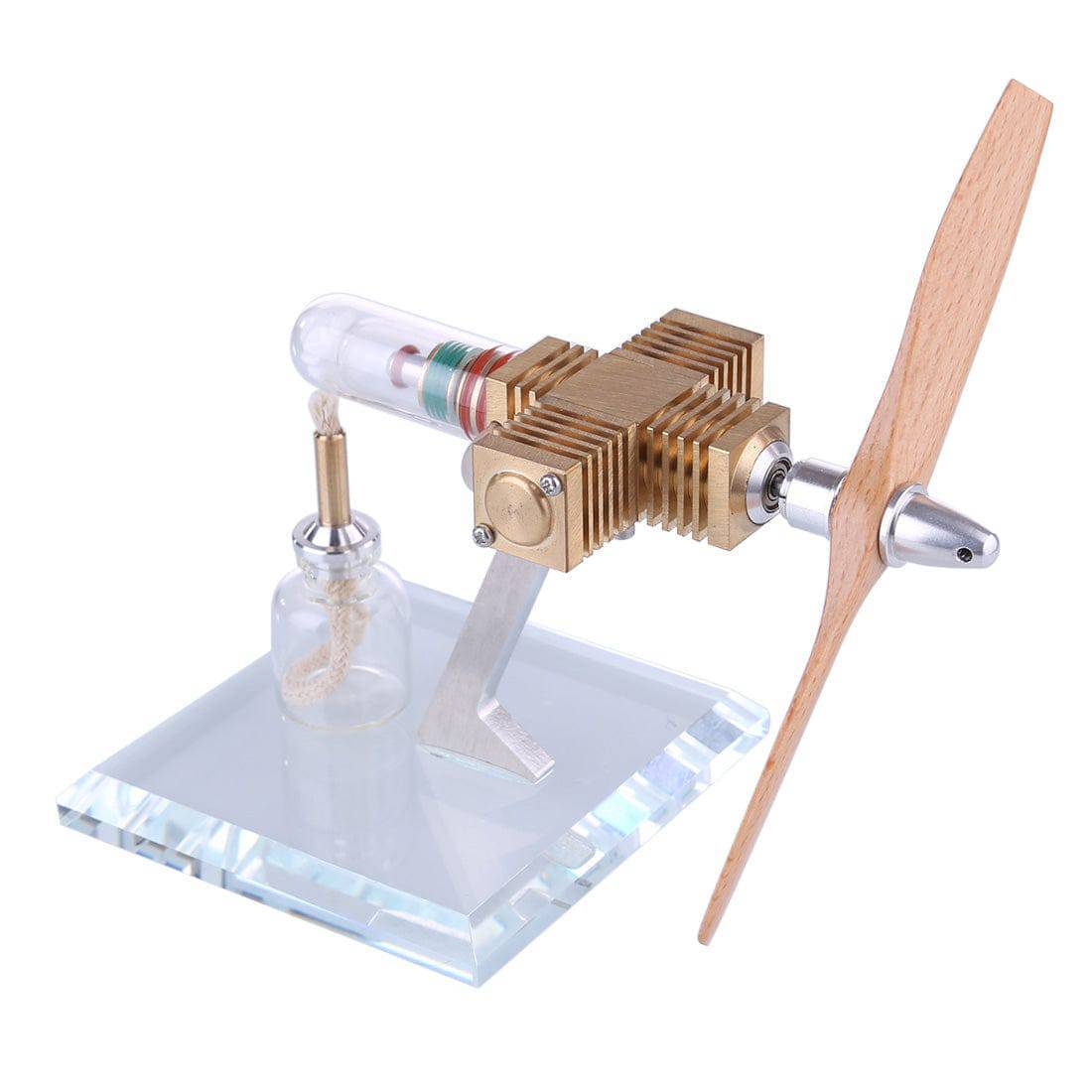 HelloWorld7-Propeller Aircraft Head Shape Pocket Stirling Engine Model Toy