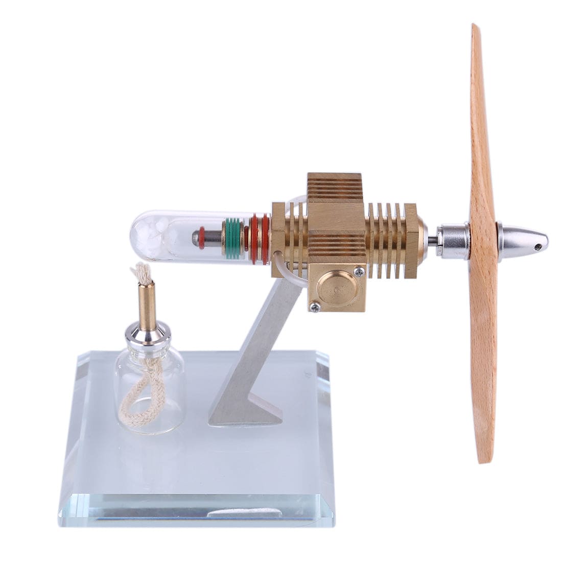 HelloWorld7-Propeller Aircraft Head Shape Pocket Stirling Engine Model Toy