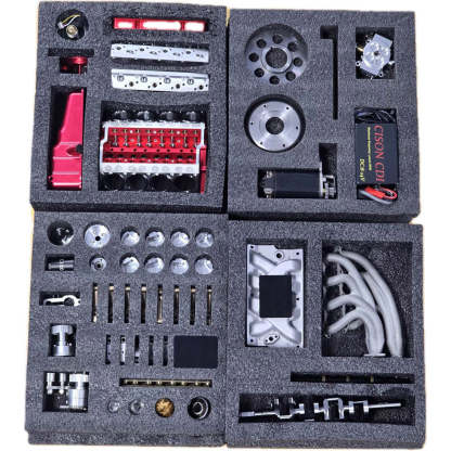 HelloWorld7-CISON Gasoline OHV V8 Small-block Engine Model Kits 4-Stroke 44cc Water-Cooled 1/6