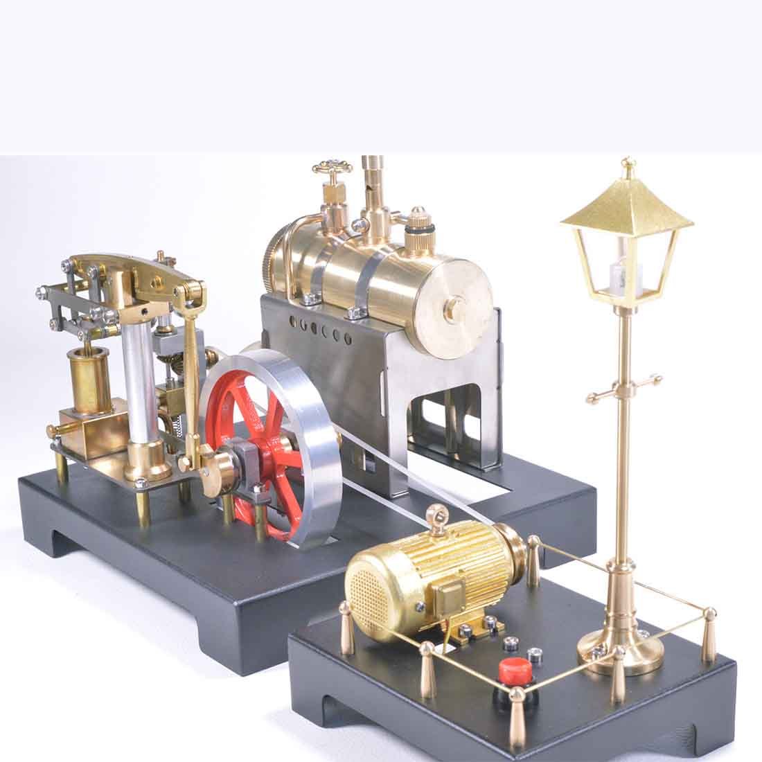 HelloWorld7-RETROL DIY Steam Beam Engine Model with Boiler & Centrifugal Flyball Governor Model Assembly Kit-helloworld7