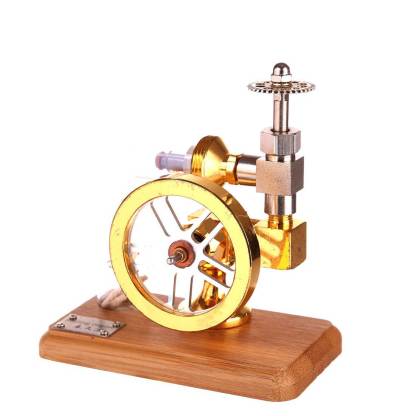 Adjustable Speed Stirling Engine Model Wood Base Physics Experiment Science Toy