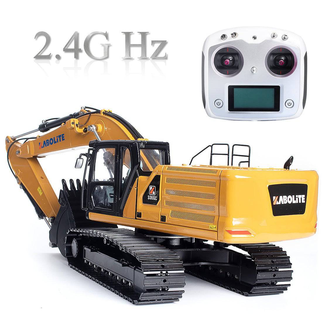HelloWorld7-Huina 1/16 Scale RC Hydraulic Excavator All Metal 24CH Construction Vehicle RTR with Battery and Lights-helloworld7
