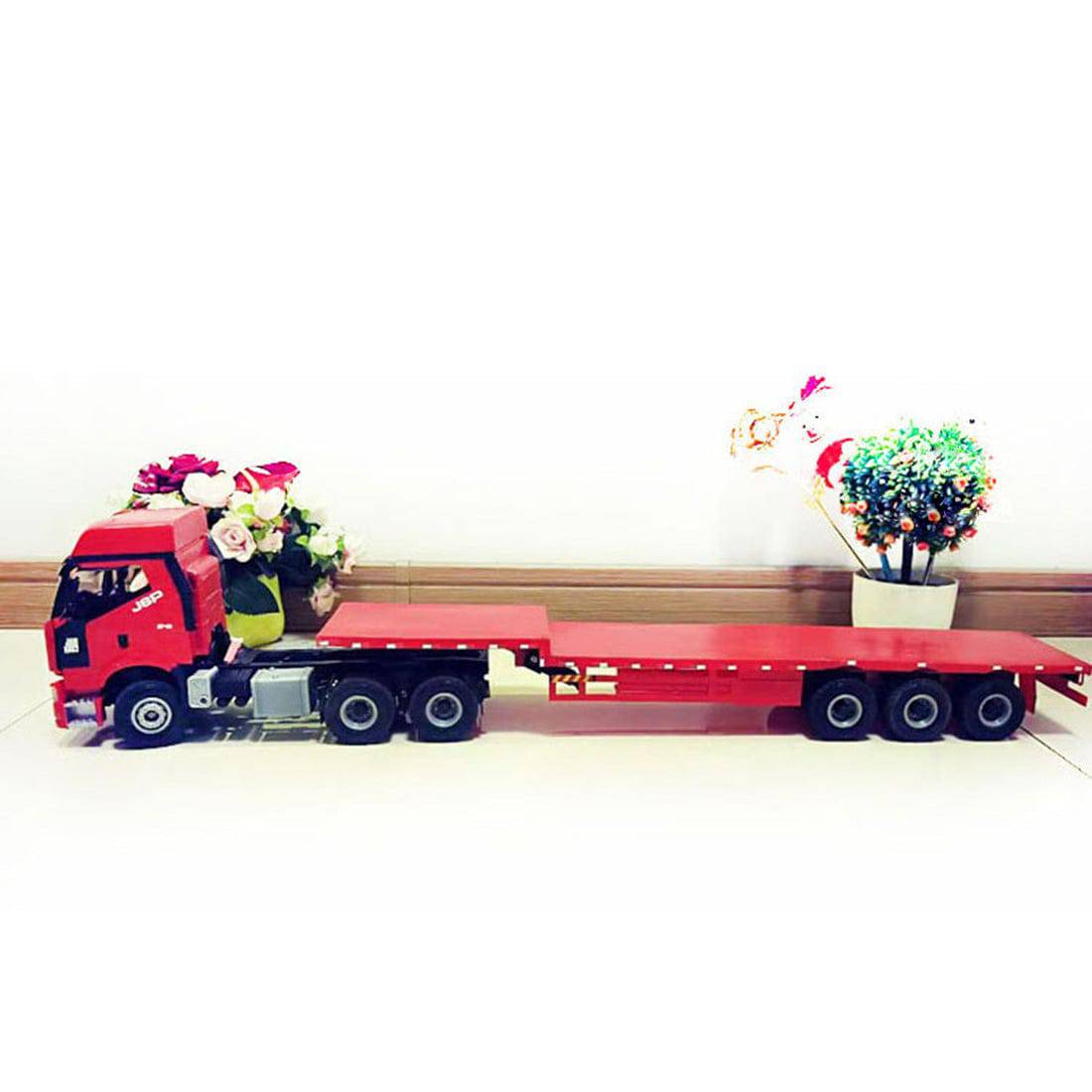 1/24 Scale RC Tow Truck RTR with Detachable Flatbed Trailer Heavy Duty Metal Tractor Truck 2.4G