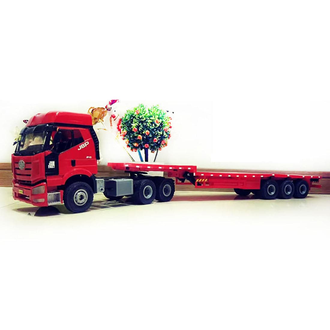 1/24 Scale RC Tow Truck RTR with Detachable Flatbed Trailer Heavy Duty Metal Tractor Truck 2.4G