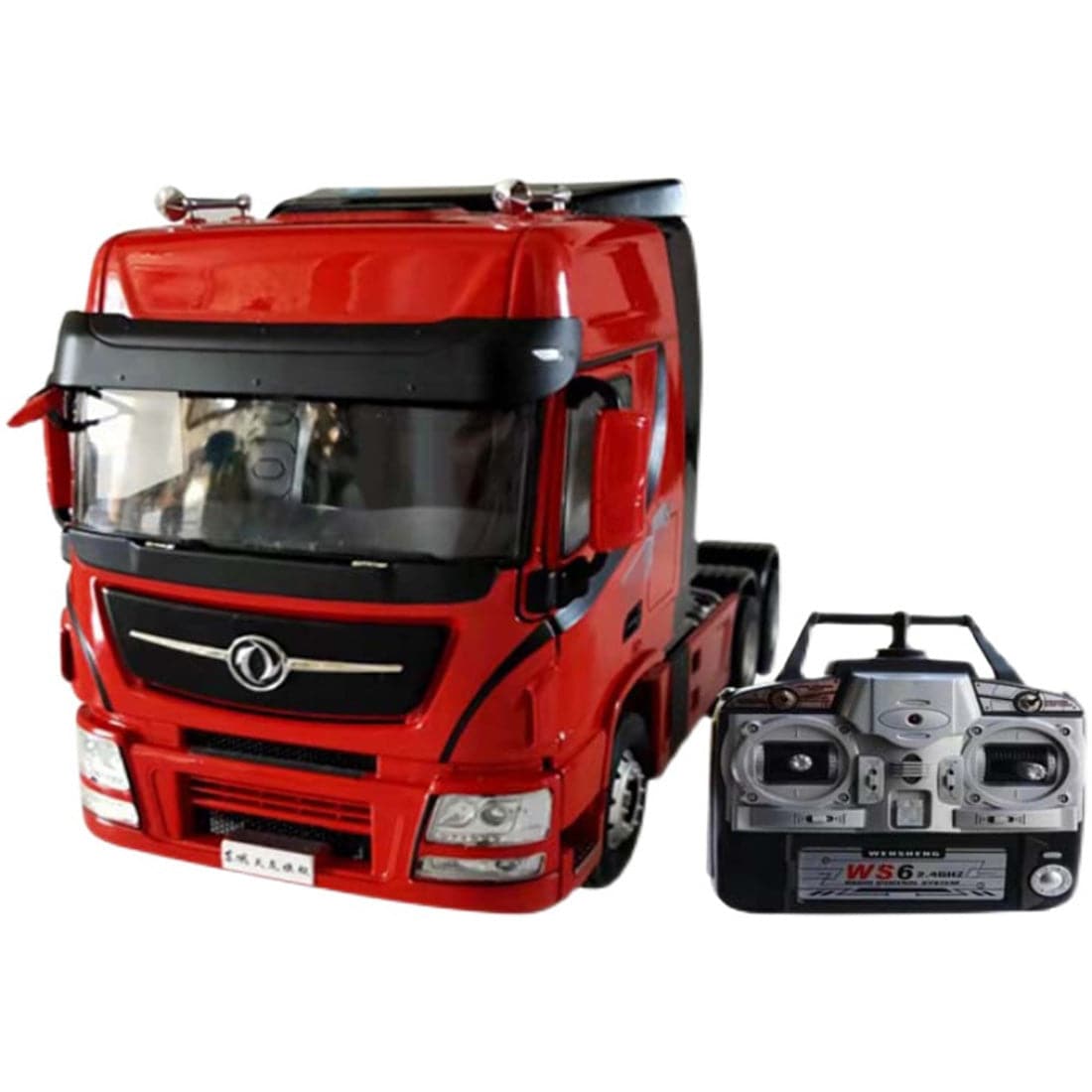 1/24 Scale RC Truck and Detachable Flatbed Trailer RTR Heavy Duty Alloy Tow Tractor Model with 2 Speed Gearbox
