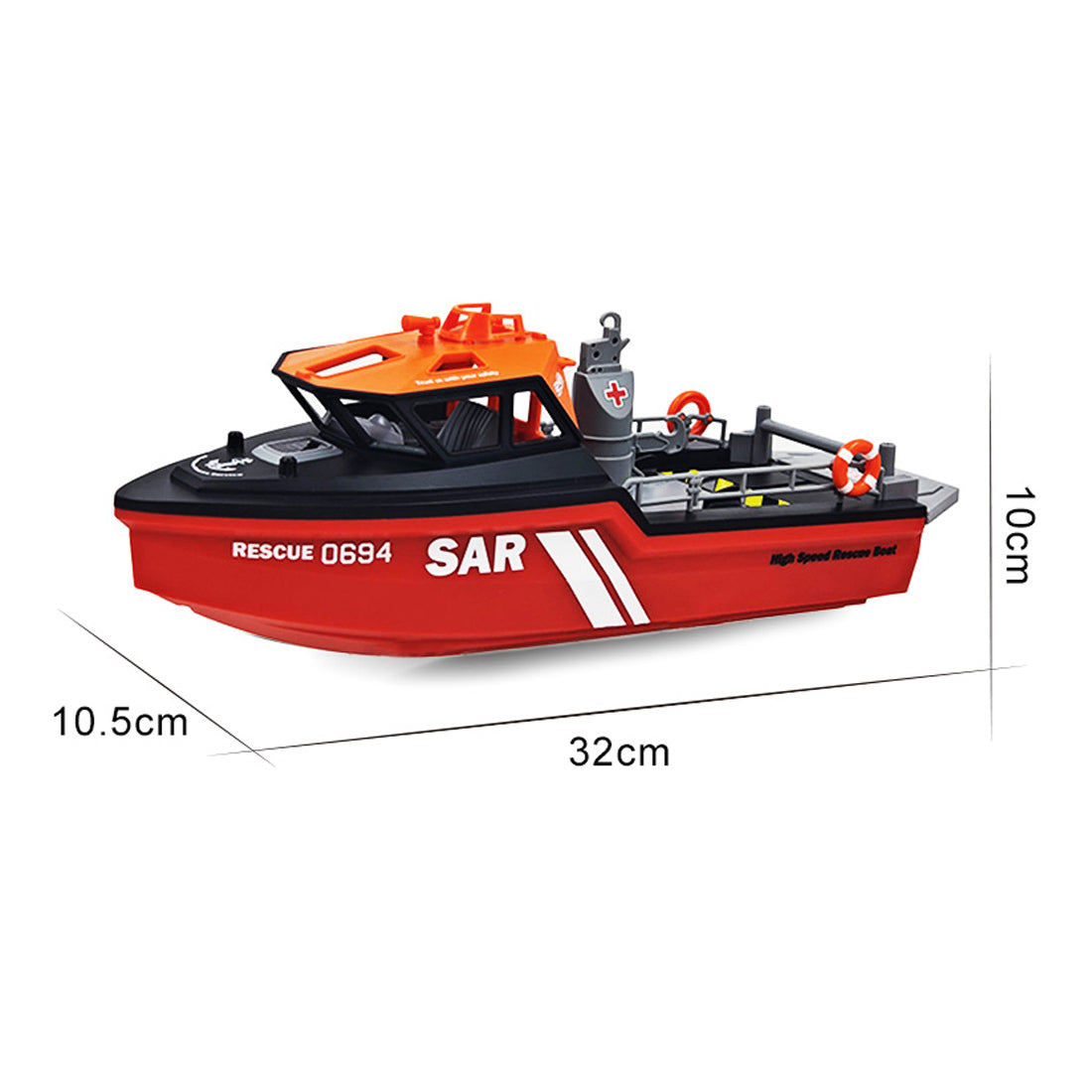 RC Rescue Boat 1/32 Scale RTR Remote Control Boat for Pools and Lakes 2.4Ghz Watercraft with Low Battery Alarm and Capsize Recovery for Adults and Kids-helloworld7
