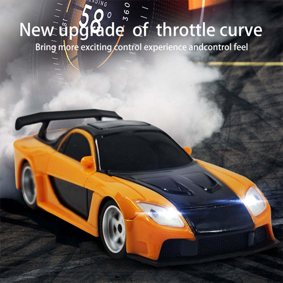 1/43 Scale Mini RC Drift Car 4WD High Speed 2.4G Full Proportional Desk Racing Vehicle for Indoor Fun-helloworld7