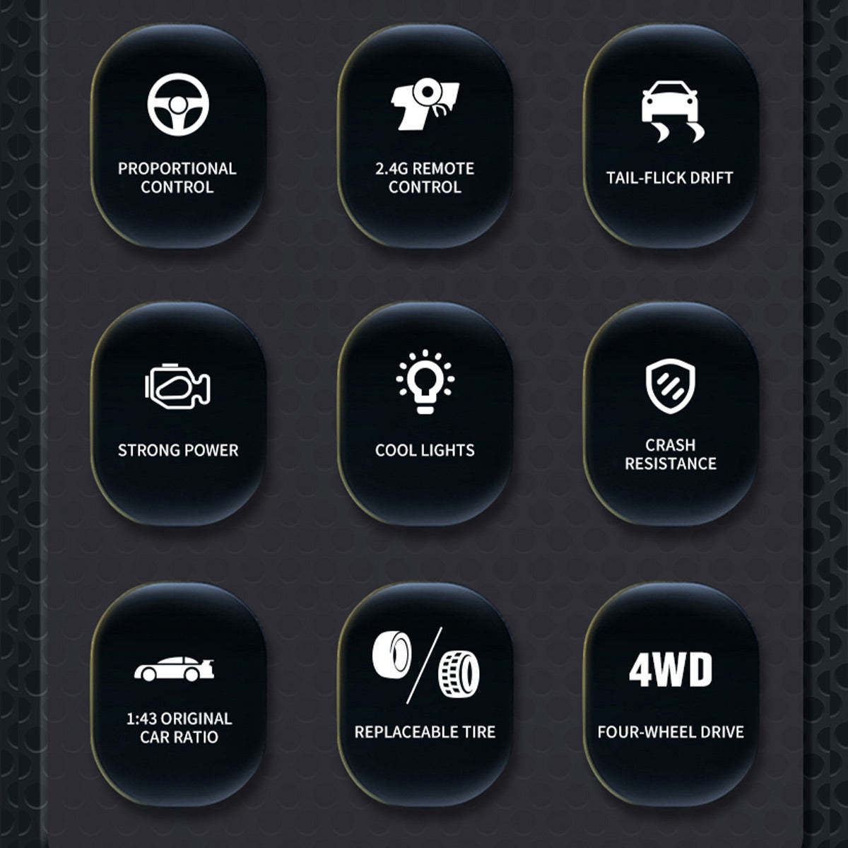 1/43 Scale Mini RC Drift Car 4WD High Speed 2.4G Full Proportional Desk Racing Vehicle for Indoor Fun-helloworld7