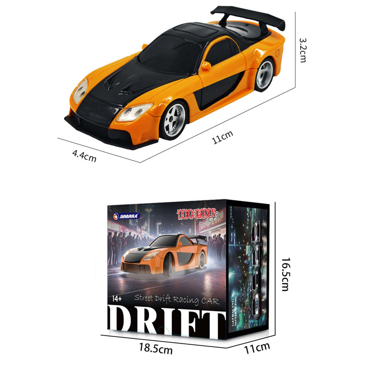 1/43 Scale Mini RC Drift Car 4WD High Speed 2.4G Full Proportional Desk Racing Vehicle for Indoor Fun-helloworld7