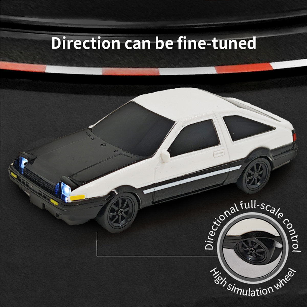 1/43 Scale Mini RC Drift Car 4WD High Speed 2.4G Full Proportional Desk Racing Vehicle for Indoor Fun-helloworld7