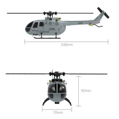 C186 BO105 4CH RC Armed Helicopter with Optical Flow & Altitude Hold RTF