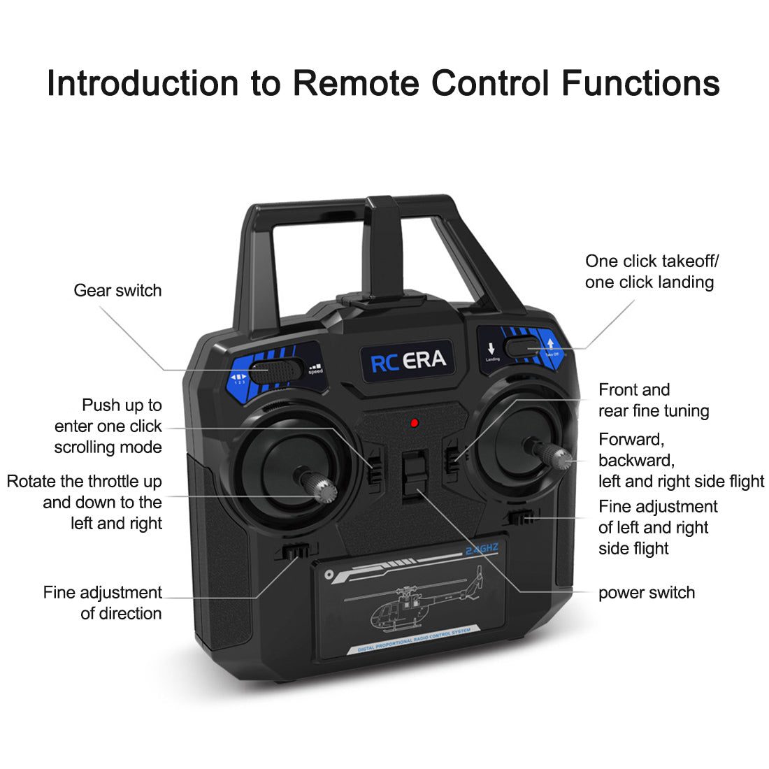 C186 BO105 4CH RC Armed Helicopter with Optical Flow & Altitude Hold RTF