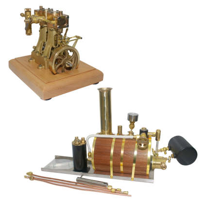 HelloWorld7-3.7CC Two cylinder Double Acting Steam Engine Model with 200ml Steam Boiler