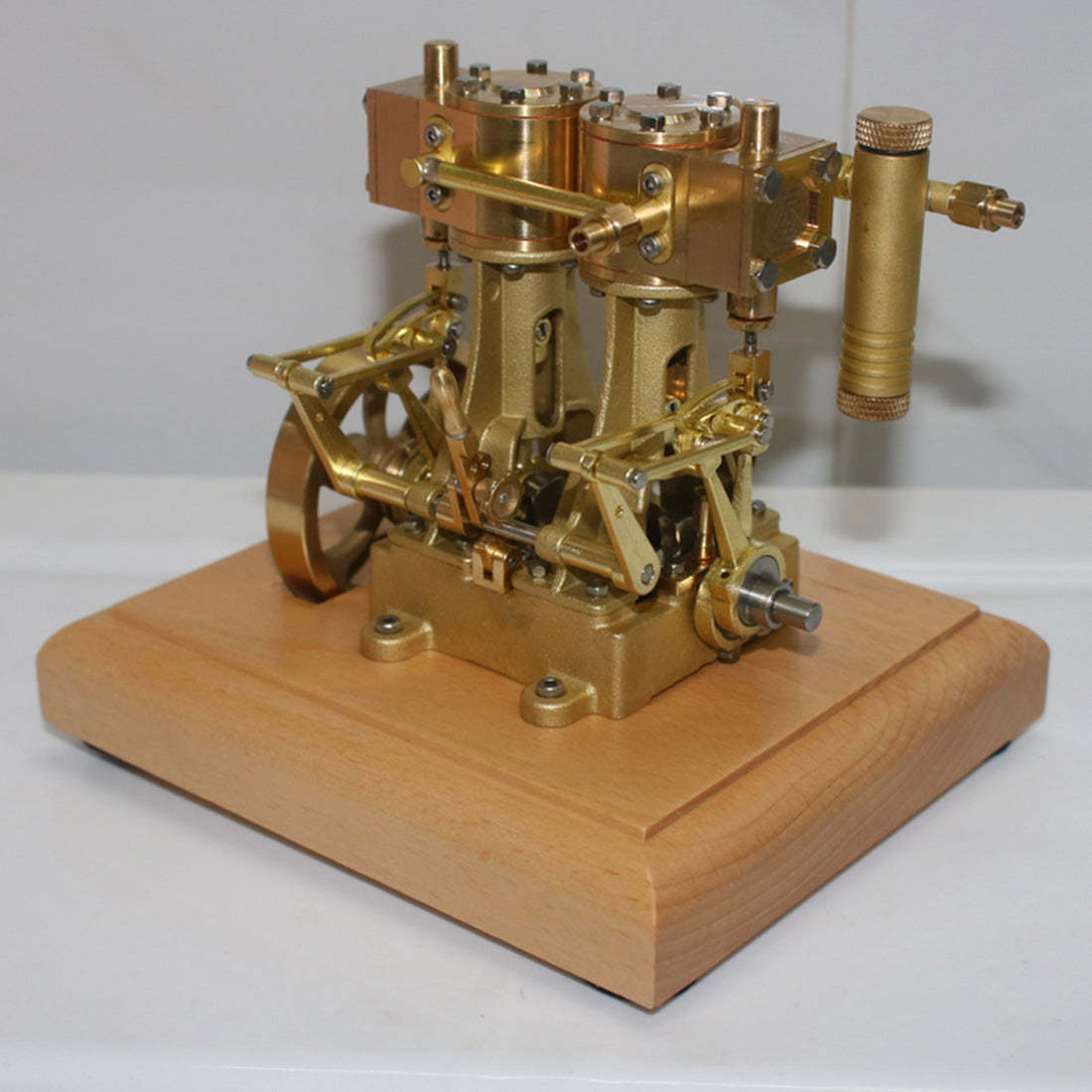 HelloWorld7-3.7CC Two cylinder Double Acting Steam Engine Model with 200ml Steam Boiler
