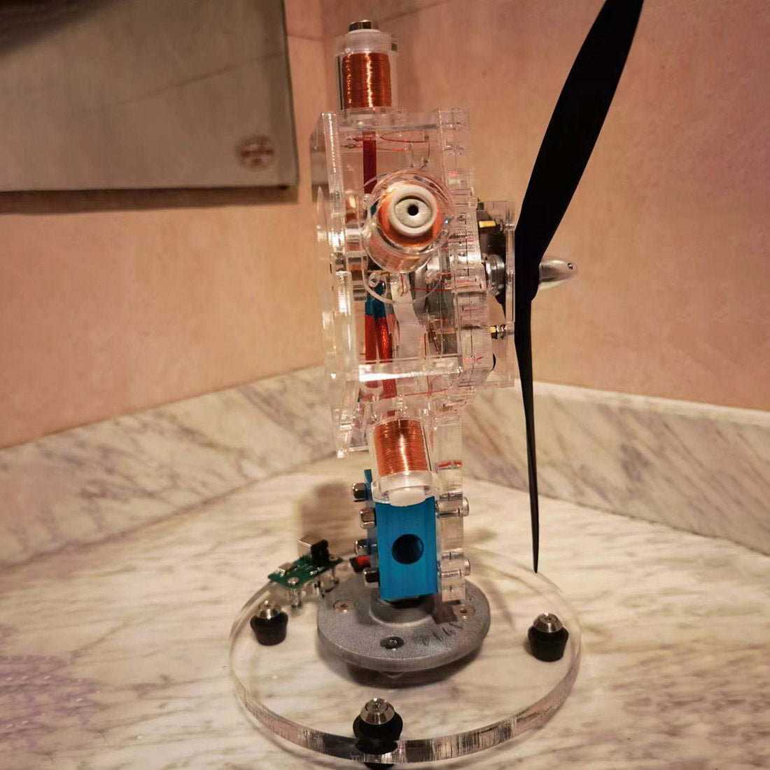 HelloWorld7-5 Cylinder Electromagnetic Radial Solenoid Engine Model