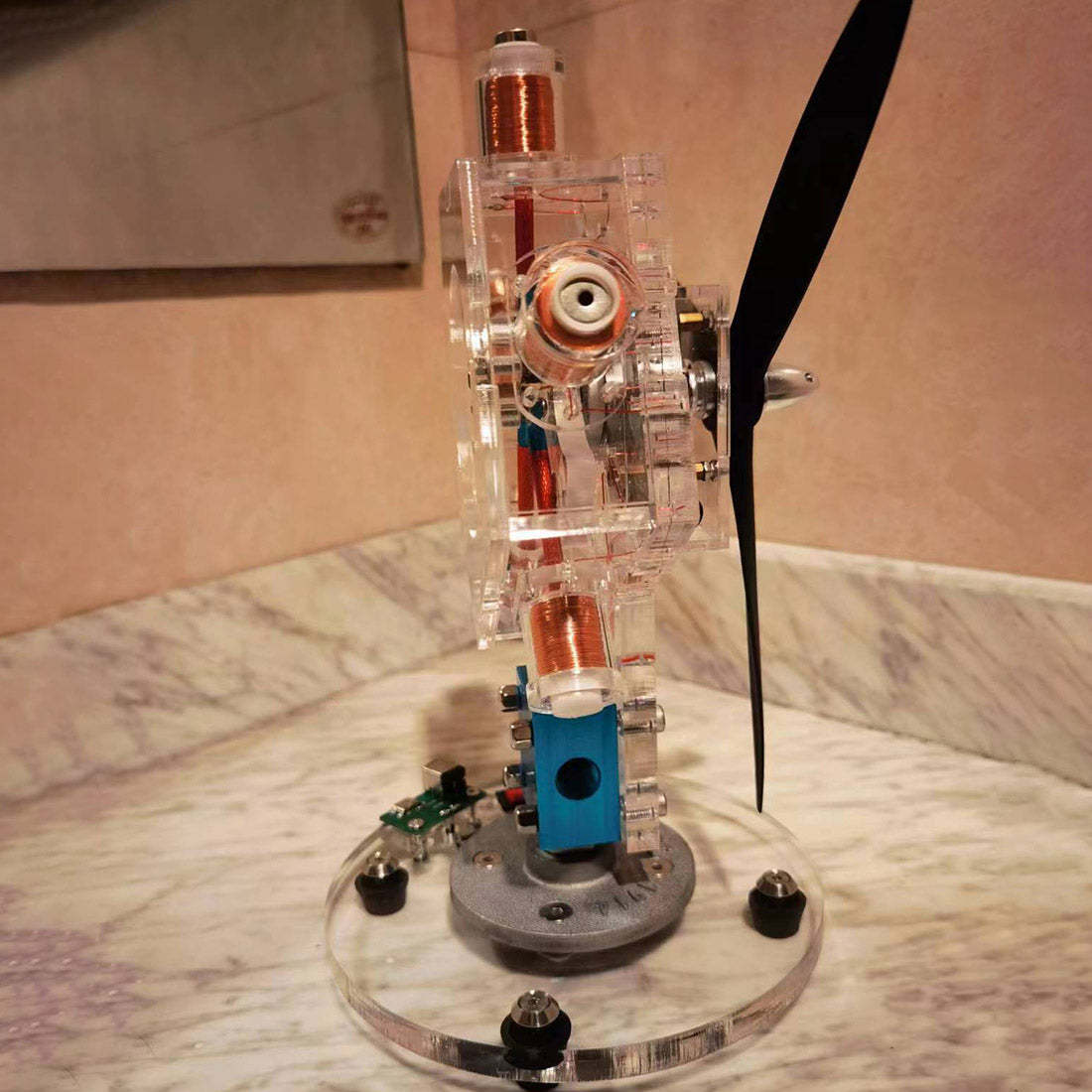 HelloWorld7-5 Cylinder Electromagnetic Radial Solenoid Engine Model