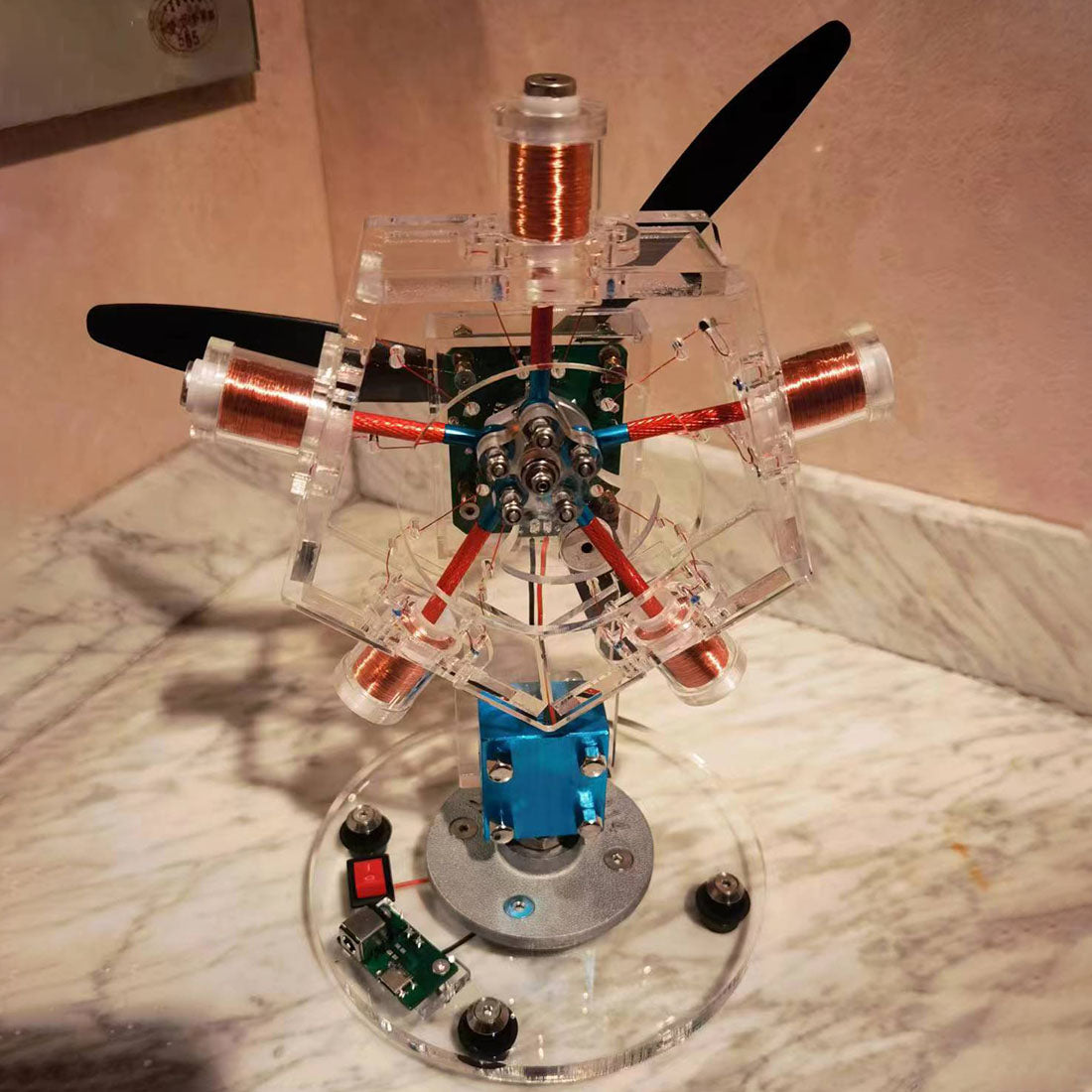 HelloWorld7-5 Cylinder Electromagnetic Radial Solenoid Engine Model