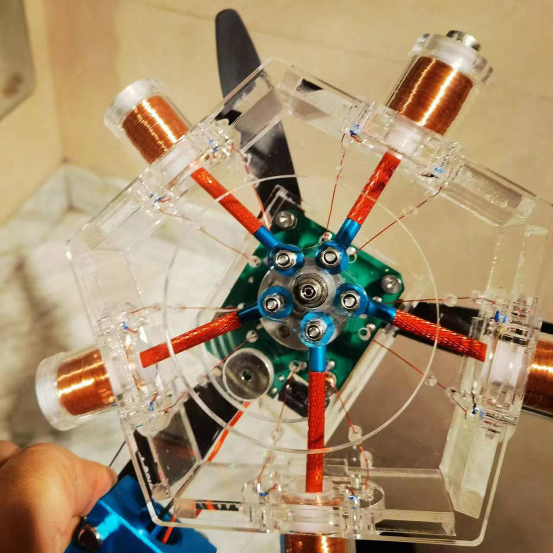 HelloWorld7-5 Cylinder Electromagnetic Radial Solenoid Engine Model