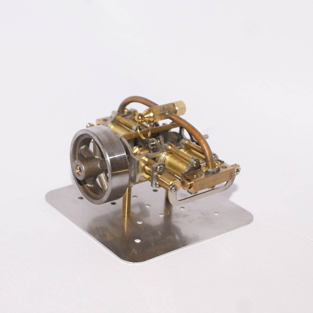 Brass Mini V4 Steam Engine Model 4-Cylinder Marine Power Physics Toy