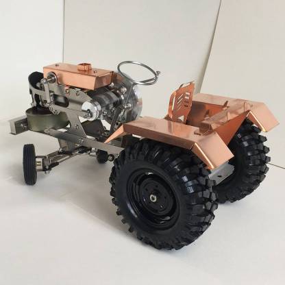 Alcohol Powered Mini Tractor Stirling Engine Model Metal Mechanical Physics Experiment Toy