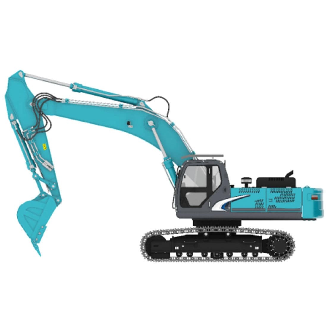 HelloWorld7-1/14 Scale RC Hydraulic Excavator Heavy Duty All Metal 10CH Construction Model with Brushless Planetary Drive Blue-helloworld7