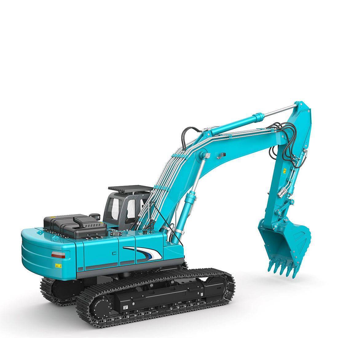 HelloWorld7-1/14 Scale RC Hydraulic Excavator Heavy Duty All Metal 10CH Construction Model with Brushless Planetary Drive Blue-helloworld7
