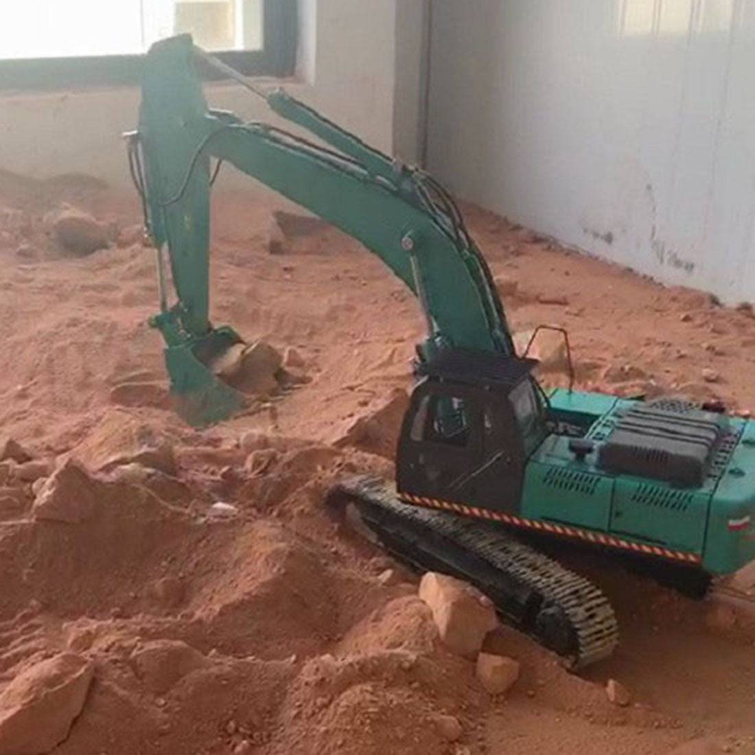 1/14 Scale RC Hydraulic Excavator Heavy Duty All Metal 10CH Construction Model with Brushless Planetary Drive Blue-helloworld7