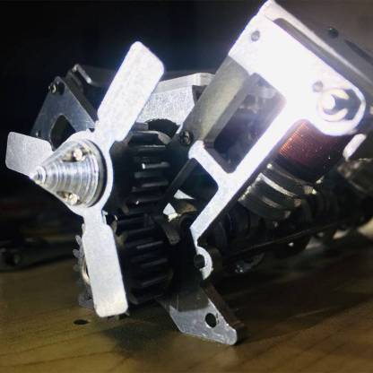 HelloWorld7-V8 Electromagnetic Engine Model  Engine Toy for Model Car / Ship