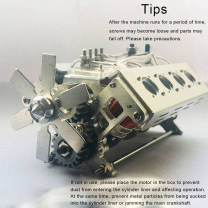 HelloWorld7-V8 Electromagnetic Engine Model  Engine Toy for Model Car / Ship