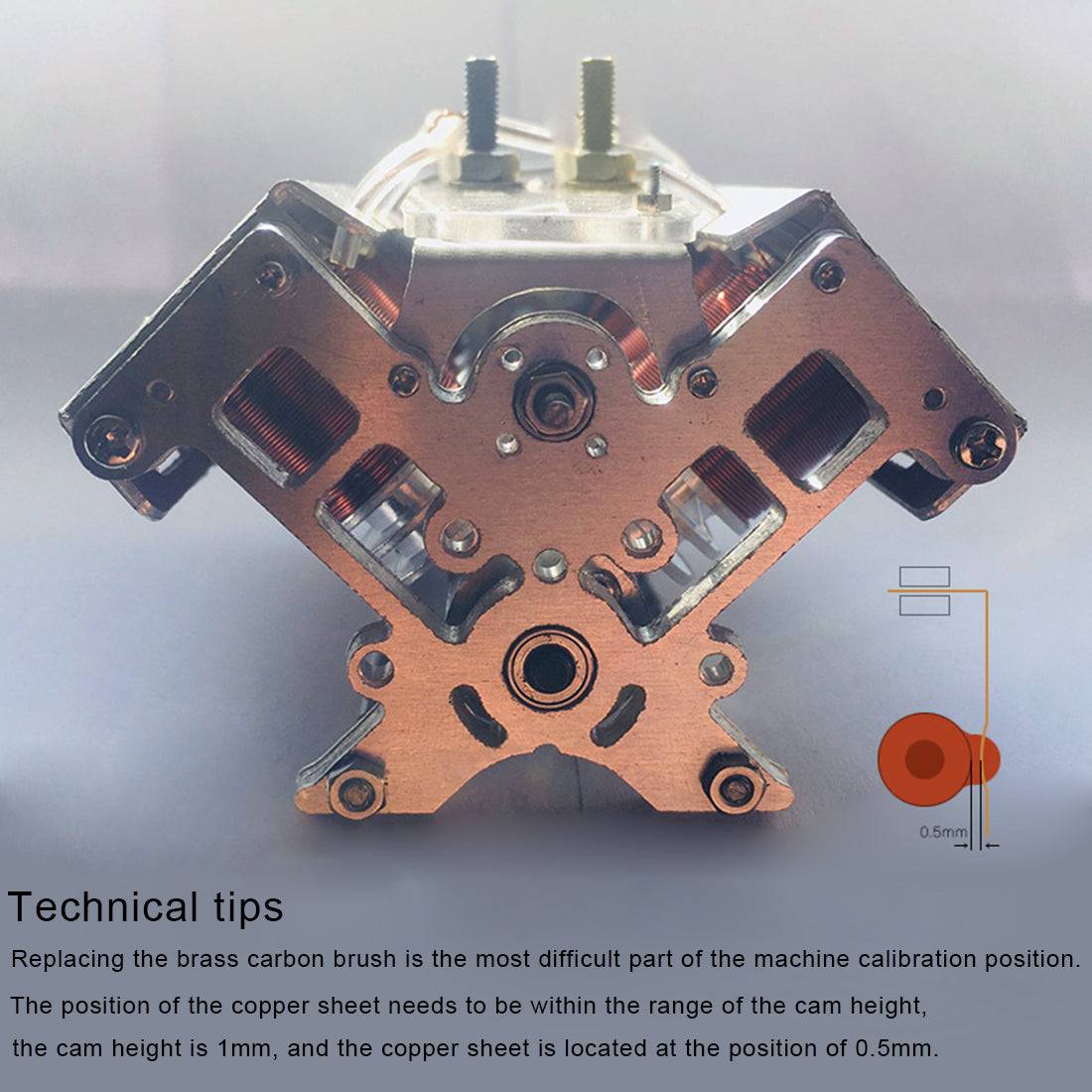 HelloWorld7-V8 Electromagnetic Engine Model  Engine Toy for Model Car / Ship