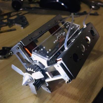 HelloWorld7-V8 Electromagnetic Engine Model  Engine Toy for Model Car / Ship