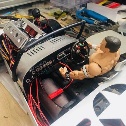 HelloWorld7-V8 Electromagnetic Engine Model  Engine Toy for Model Car / Ship