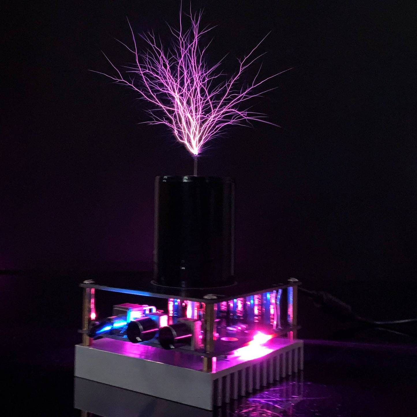 32V Bluetooth Musical Tesla Coil Plasma Speaker Square Wave Generator 20cm Arc Touch Lightning