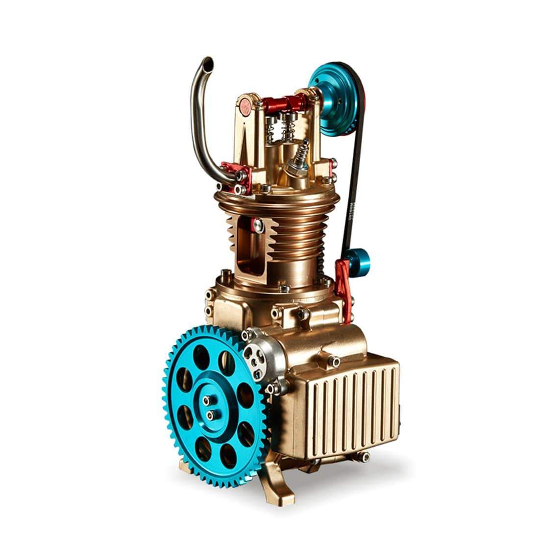 Teching Mini Single Cylinder All-Metal DIY Engine Assembly Kit - Electric Mechanical STEM Gift-helloworld7