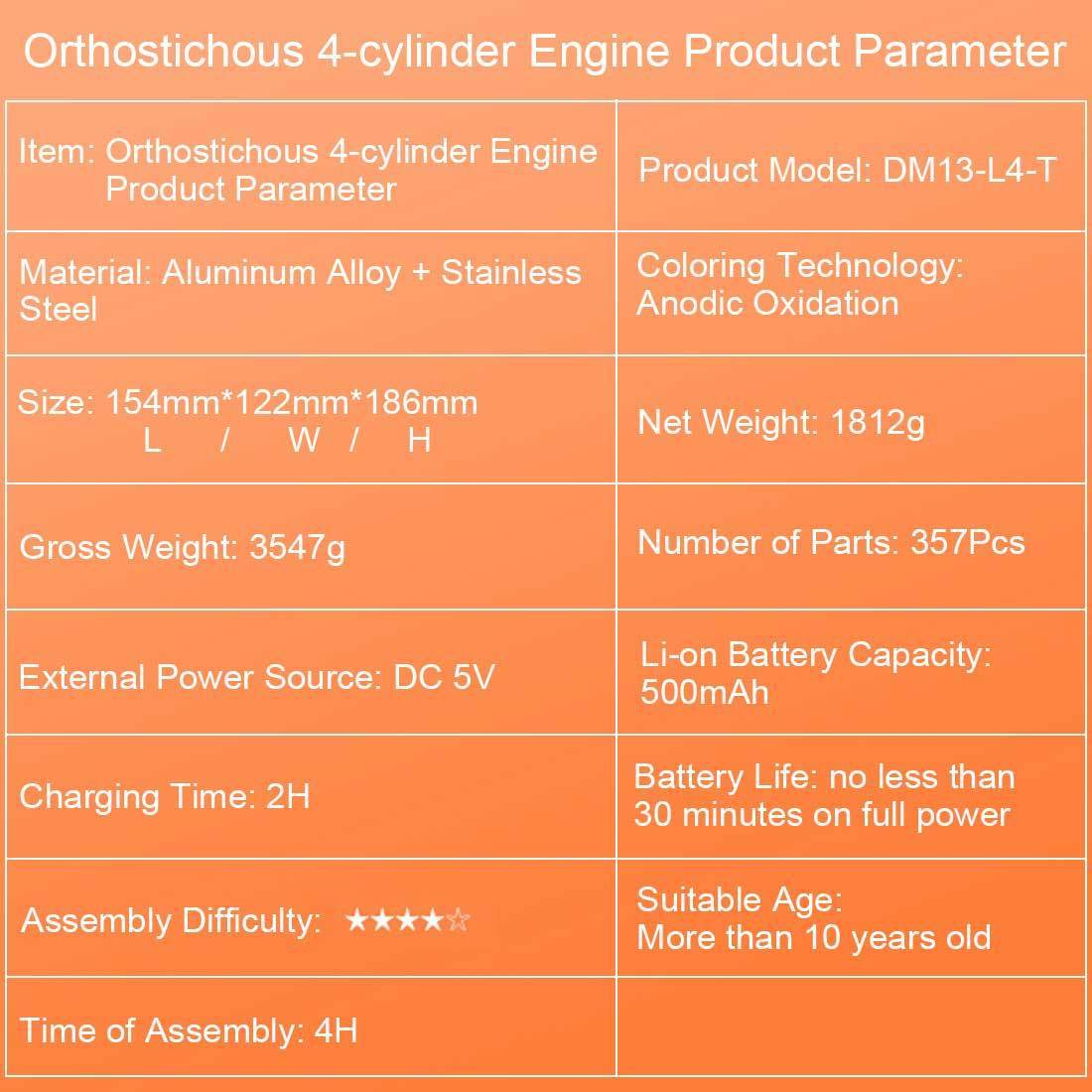 Full Metal V4 Car Engine Assembly Kit Electric DIY Model Gift-helloworld7