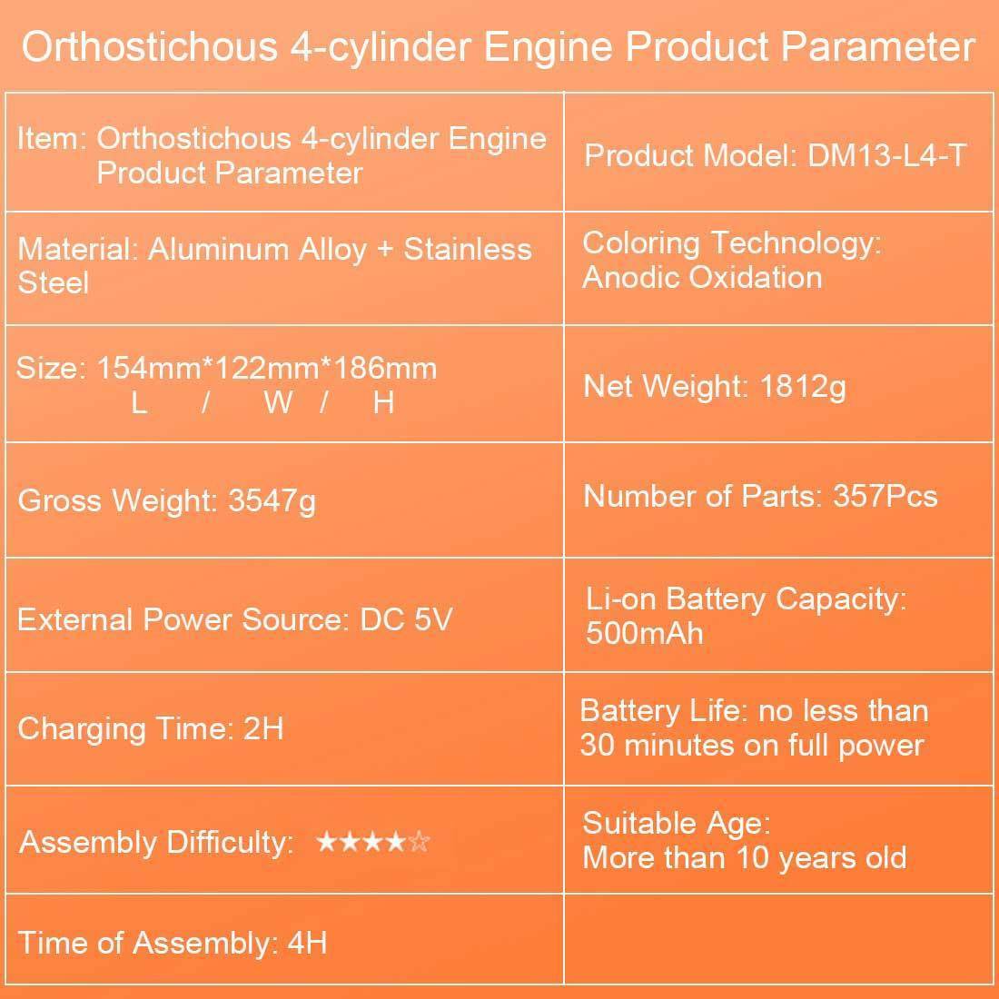 Full Metal V4 Car Engine Assembly Kit Electric DIY Model Gift-helloworld7