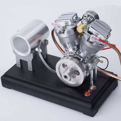 HelloWorld7-CISON FG-VT9 9cc V2 V Twin Model Engine with Air Filter Base Tank Set
