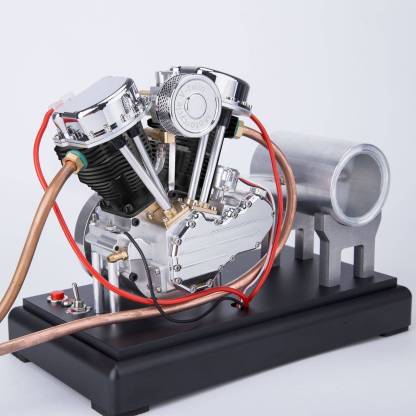 HelloWorld7-CISON FG-VT9 9cc V2 V Twin Model Engine with Air Filter Base Tank Set