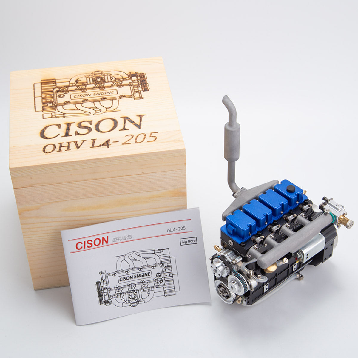 CISON L4-205-OHV 20.5cc Inline 4 Cylinder 4 Stroke Water Cooled Gas Engine for RC Models-helloworld7