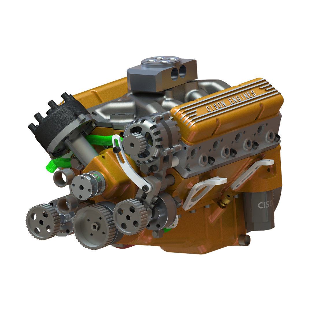 HelloWorld7-Cison V8 Engine Kits V8-440 with Metal Base Full Set 44cc