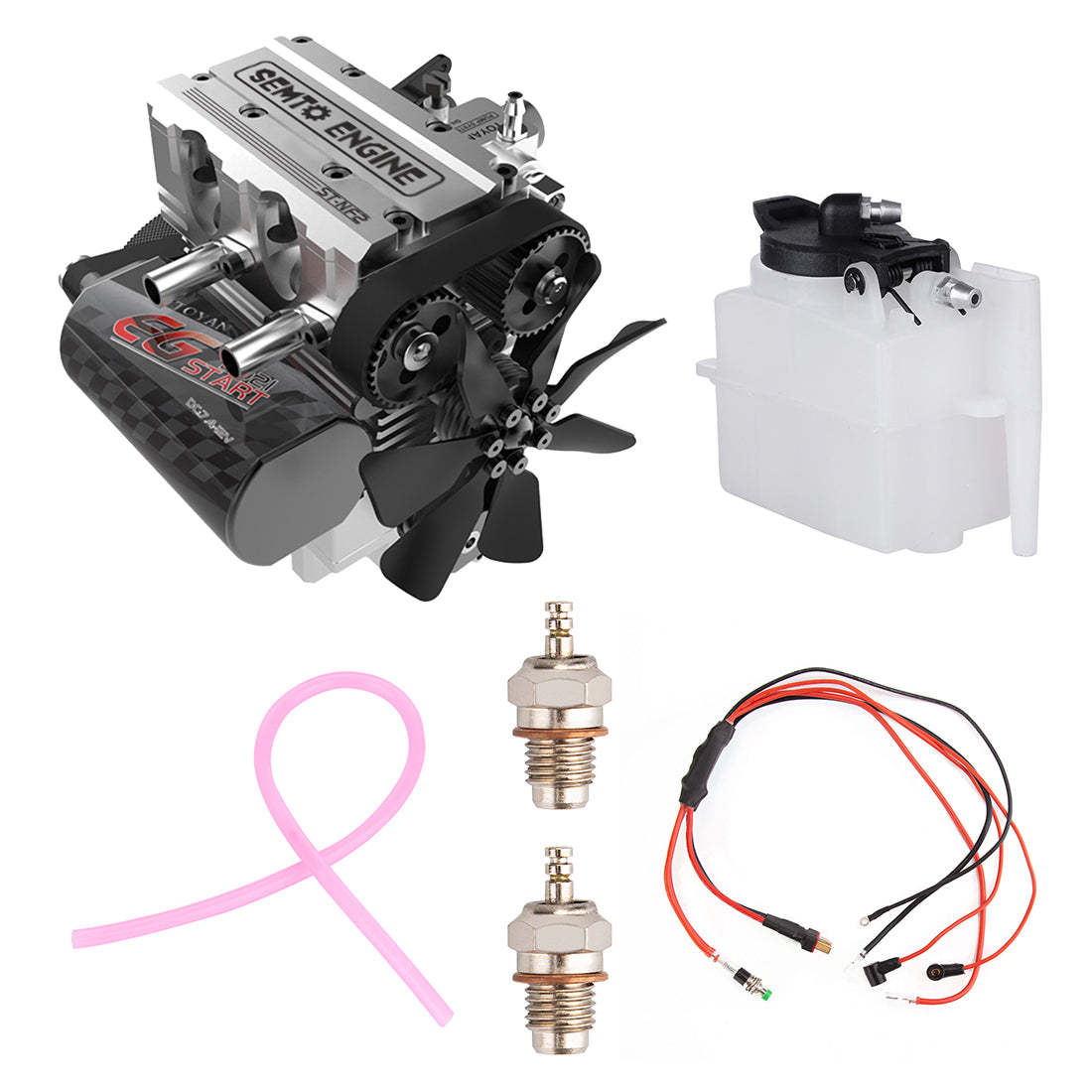 HelloWorld7-SEMTO ENGINE ST-NF2 DIY Build a Nitro 4 Stroke 2 Cylinder Engine Kit That Runs- FS-L200AC-helloworld7