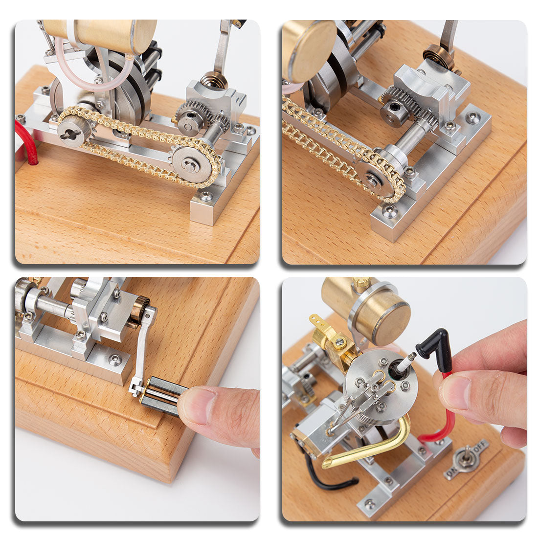 Mini Hoglet 2.1cc Single Cylinder 4 Stroke Gasoline Engine Model with Kickstart-helloworld7